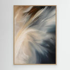 Aerial Gestures 08 abstract feather composition fine art print oak frame
