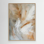 Aerial Gestures 14 abstract feather composition fine art print oak frame