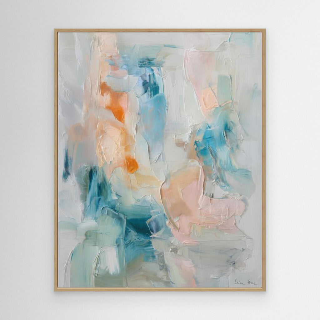 Drift Fields 02 abstract colour field painting fine art print oak frame