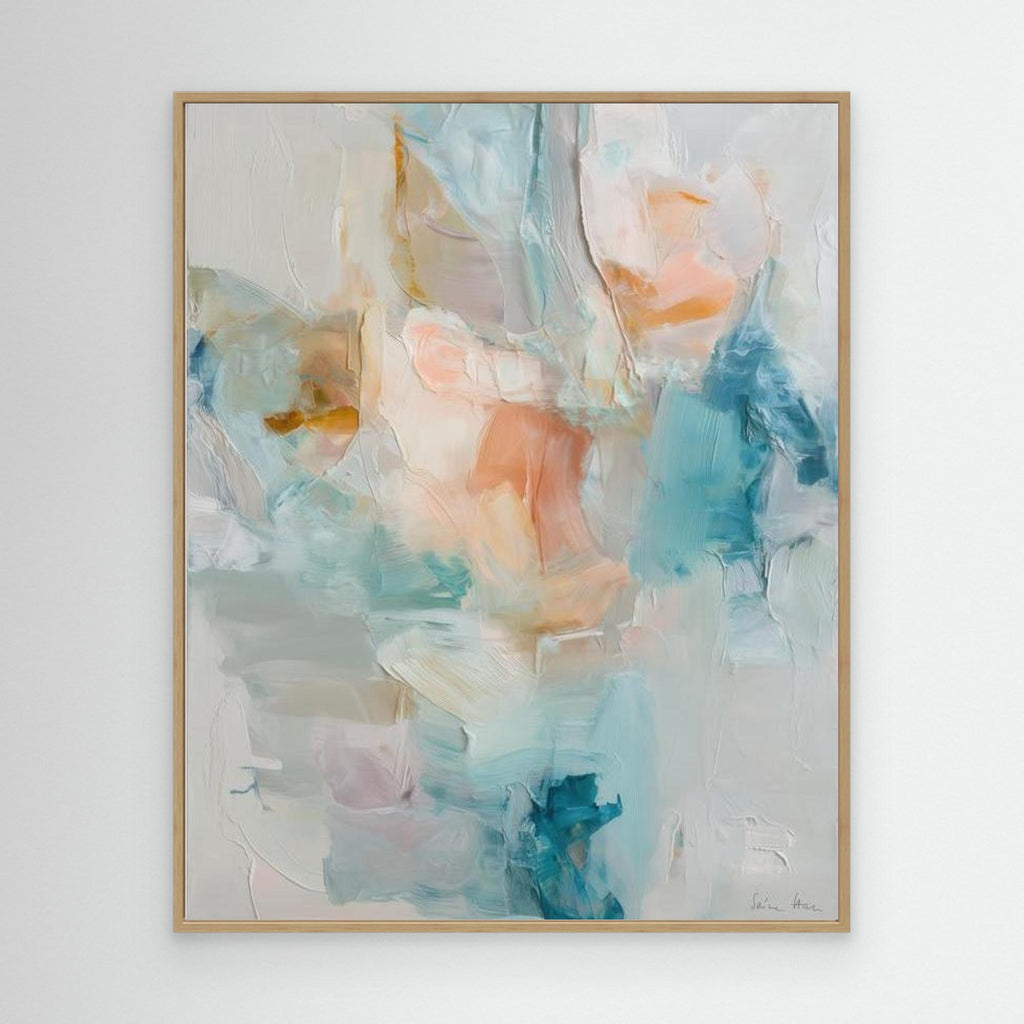 Drift Fields 04 abstract colour field painting fine art print oak frame