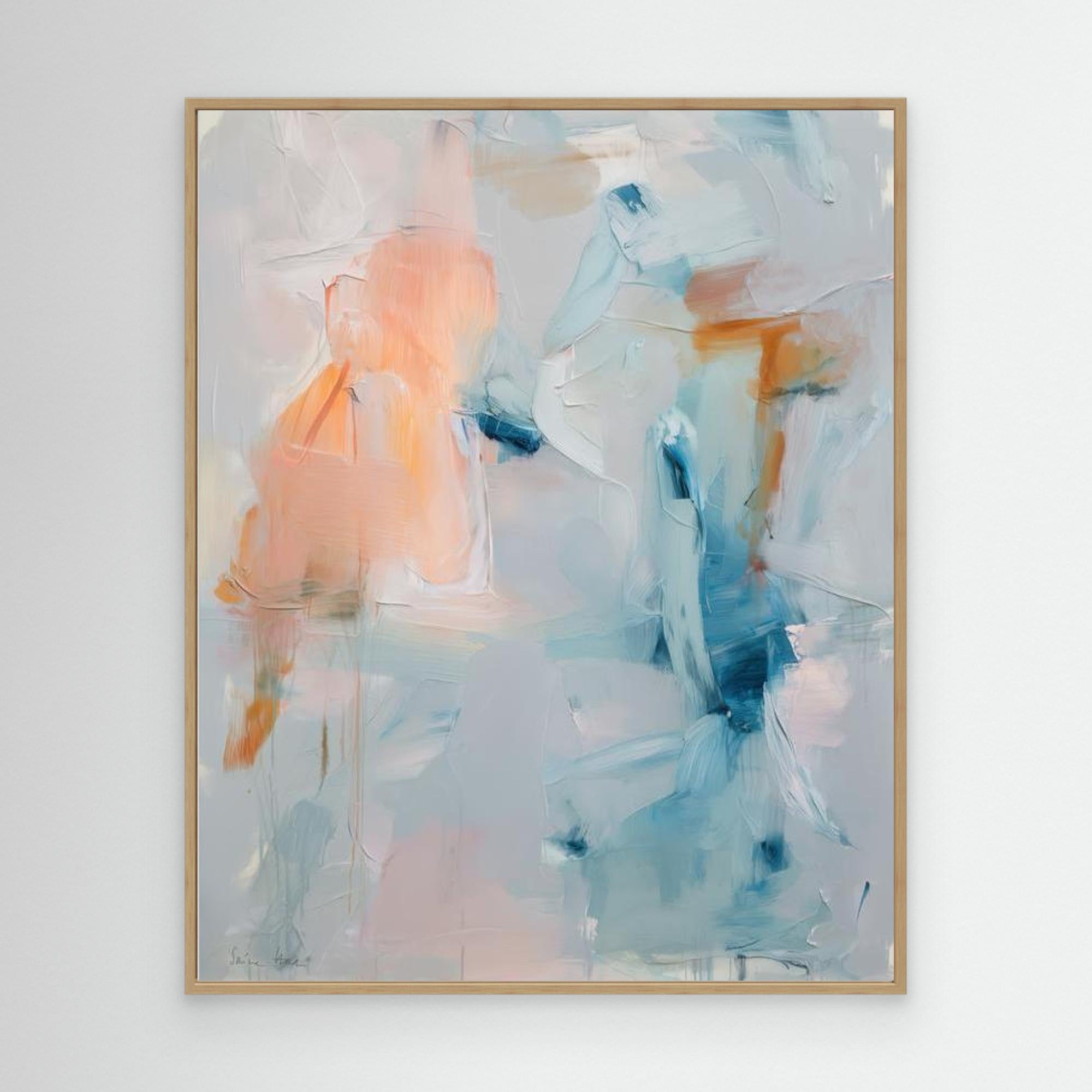 Drift Fields 06 abstract colour field painting fine art print oak frame