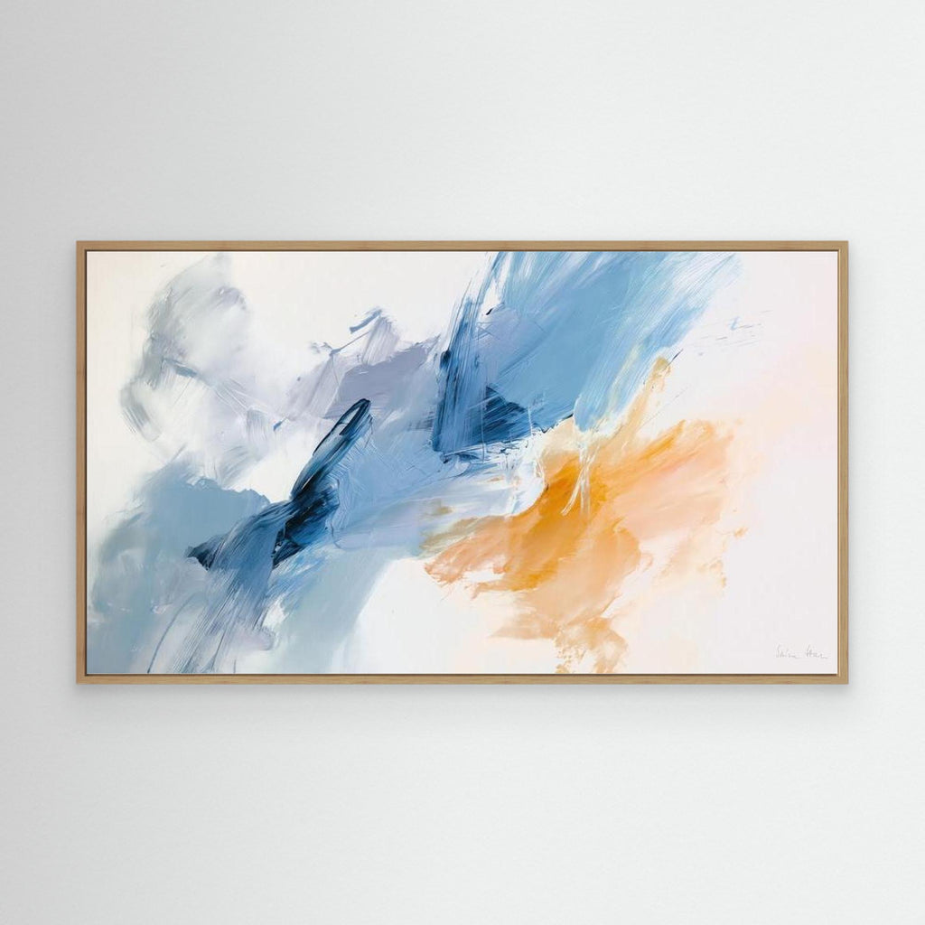 Shear Line 01 contemporary abstract painting fine art print oak frame