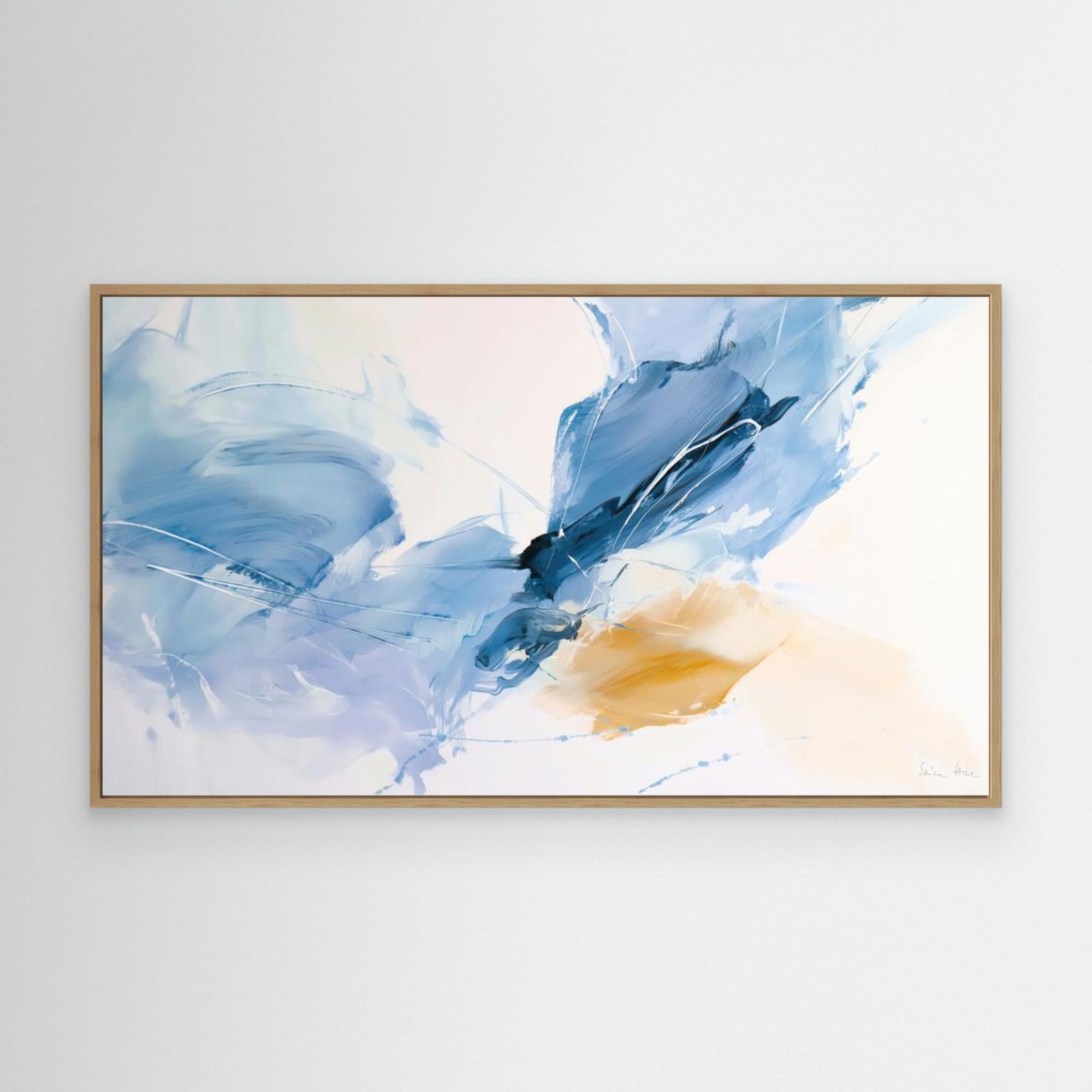 Shear Line 02 contemporary abstract painting fine art print oak frame