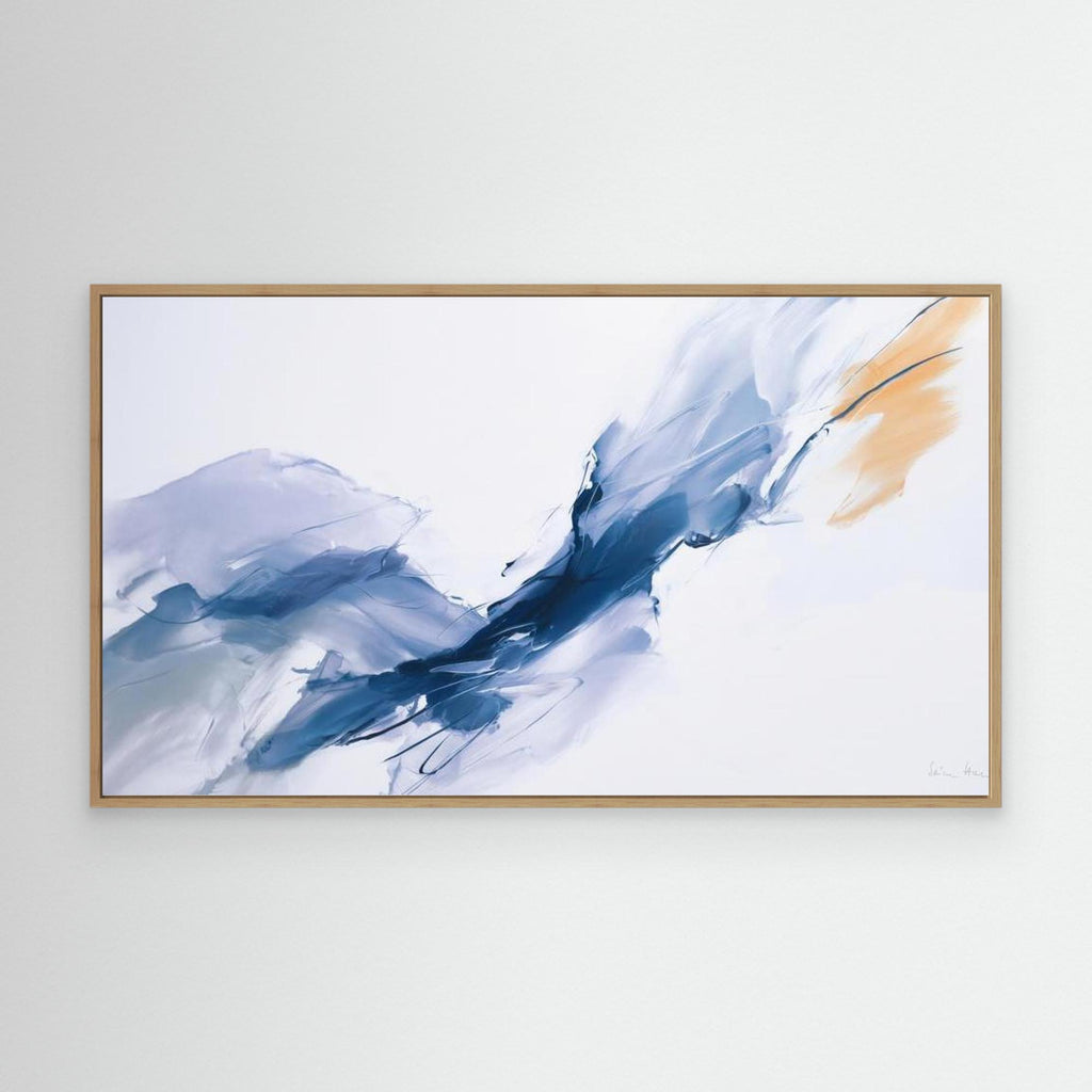 Shear Line 05 contemporary abstract painting fine art print oak frame