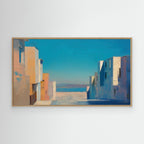 Utopia Walks 15 architectural abstract landscape fine art print oak framed 