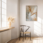 Aerial Gestures 14 abstract feather artwork interior wall mockup