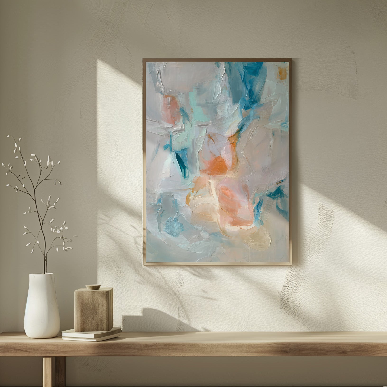 Drift Fields 01 abstract colour field artwork interior wall mockup