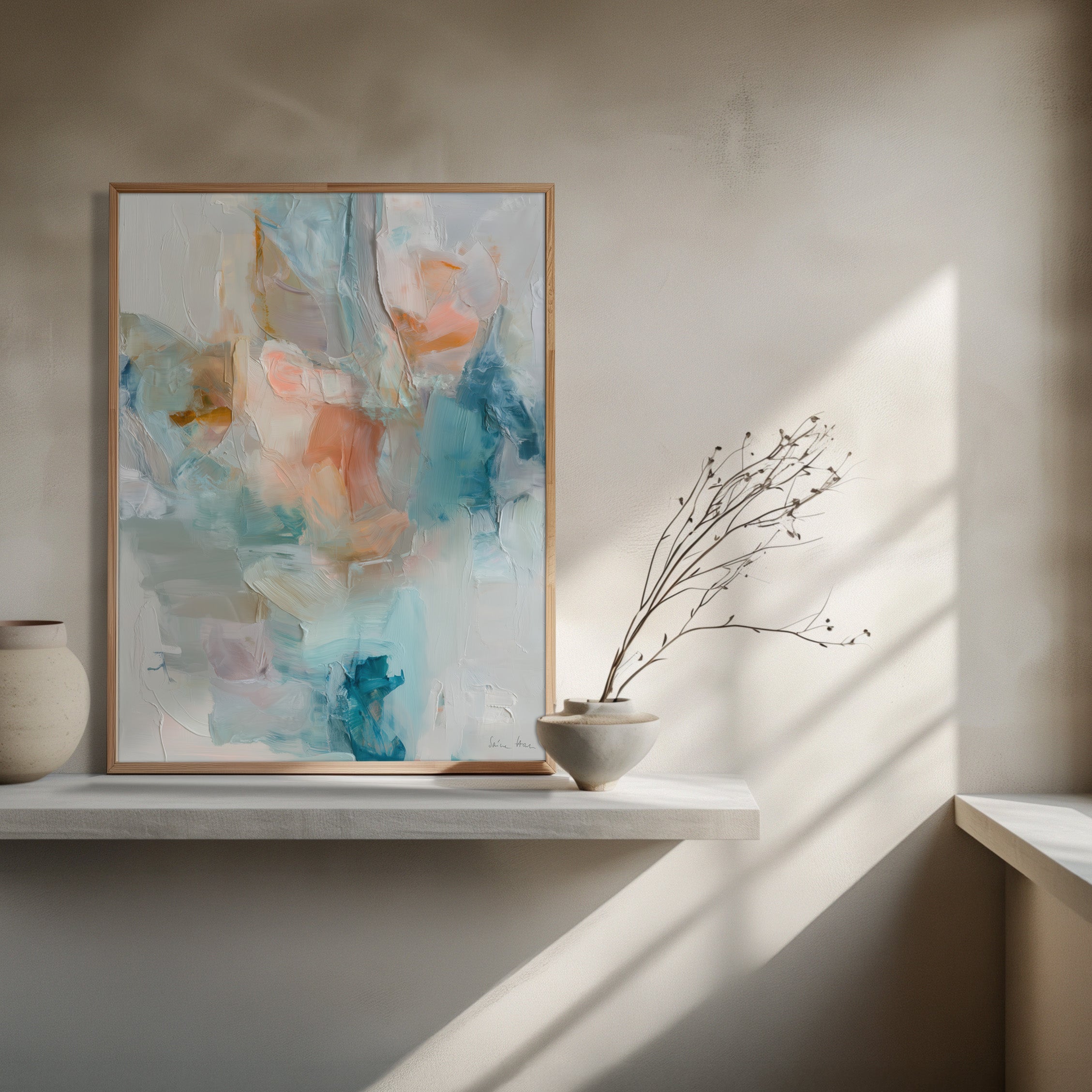 Drift Fields 04 abstract colour field artwork interior wall mockup