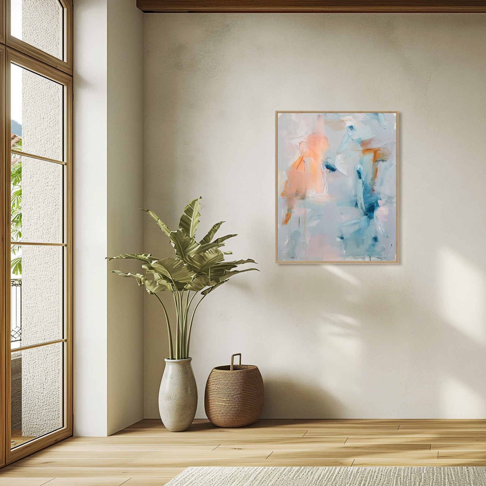 Drift Fields 06 abstract colour field artwork interior wall mockup