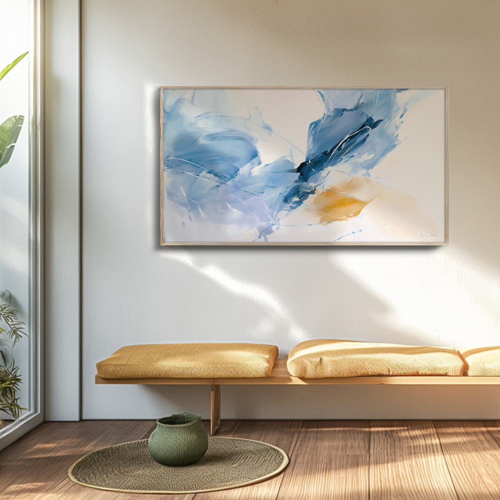 Shear Line 02 abstract artwork canvas print interior mockup 