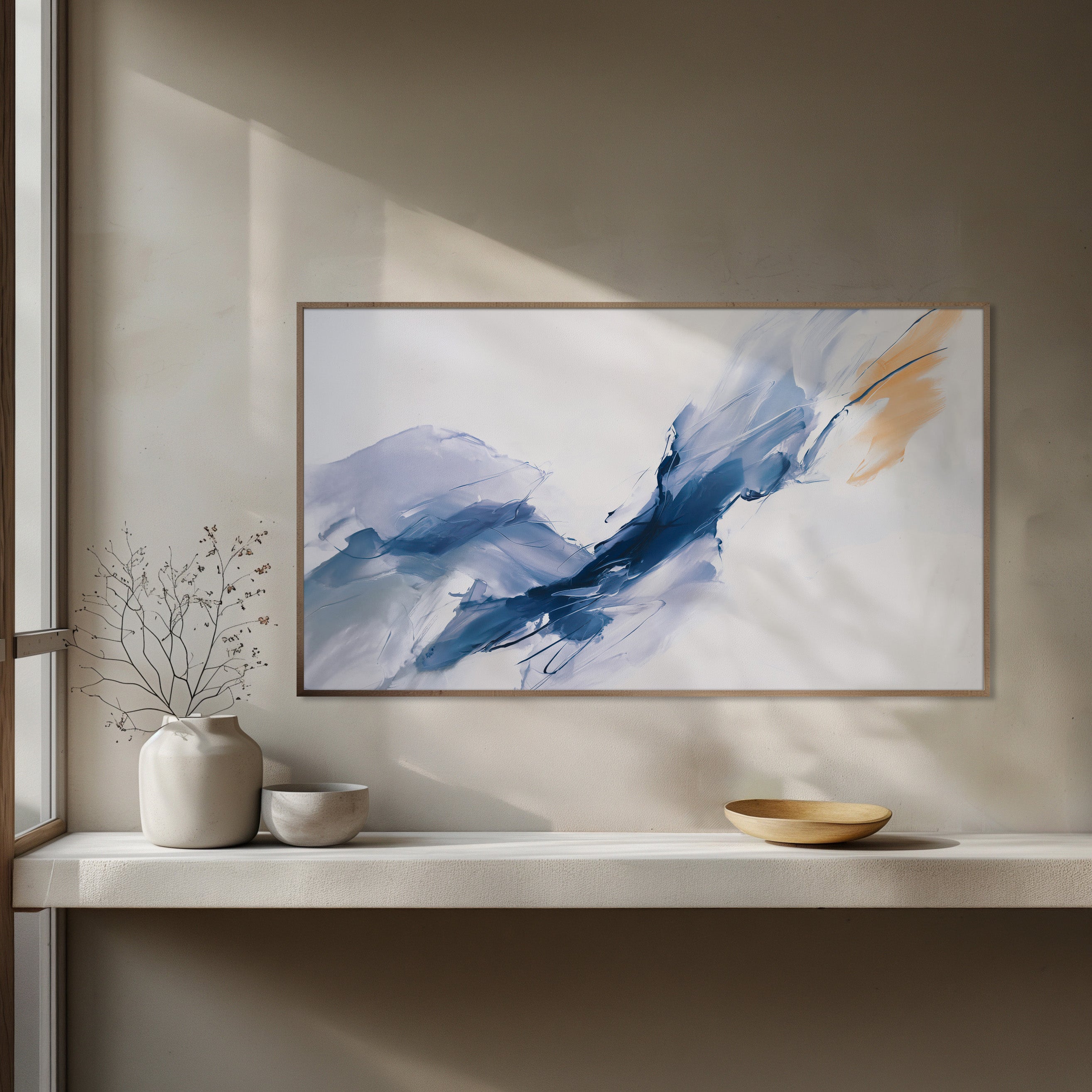 Shear Line 05 abstract artwork canvas print interior mockup