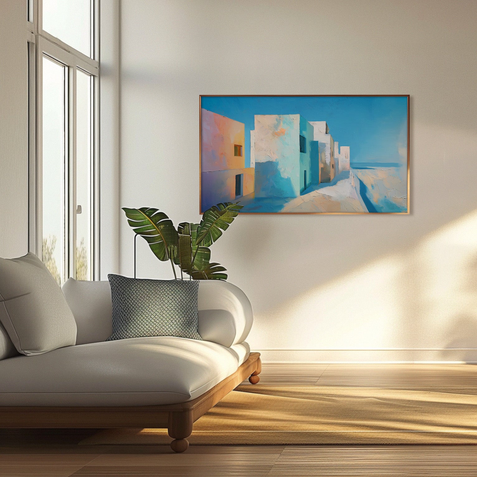 Utopia Walks architectural abstract artwork interior mockup