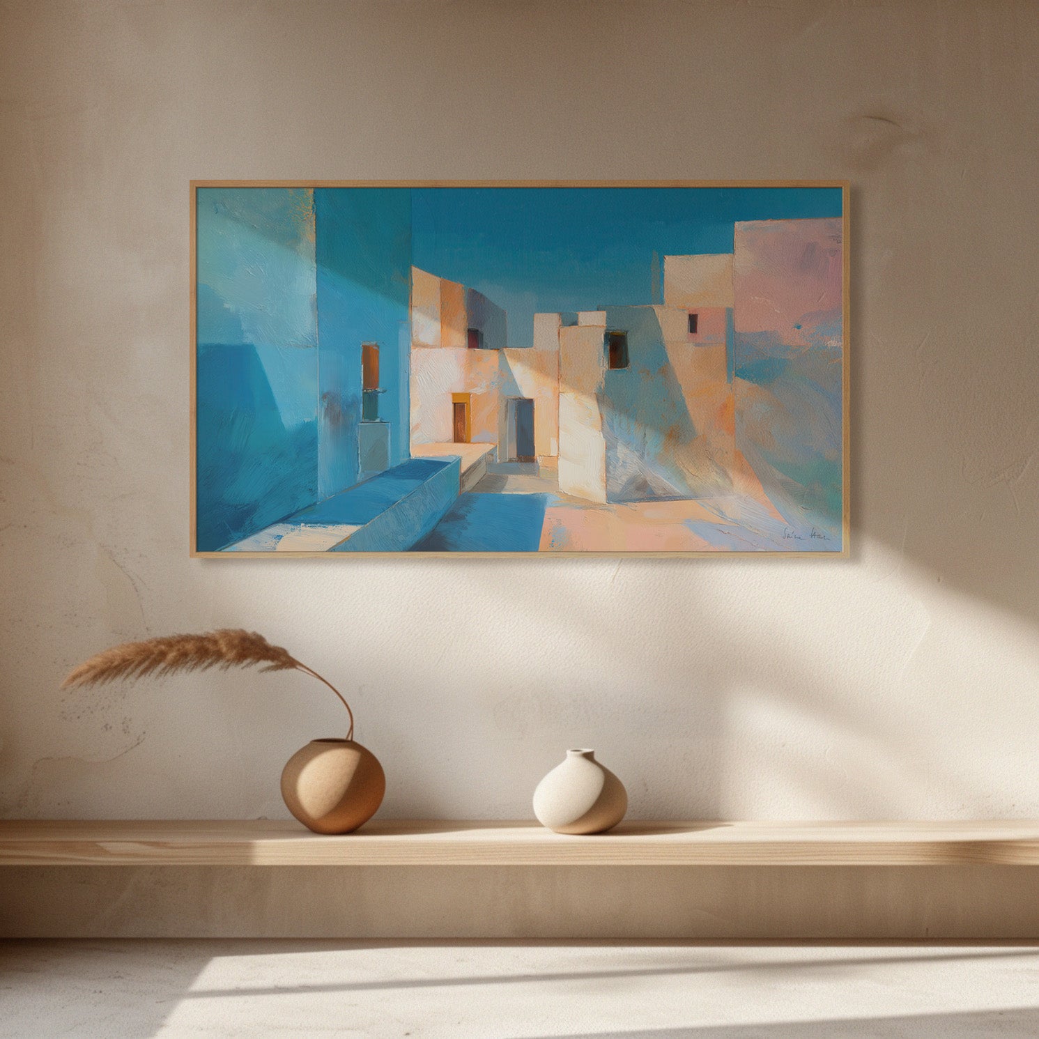 Utopia Walks 05 architectural abstract artwork interior mockup